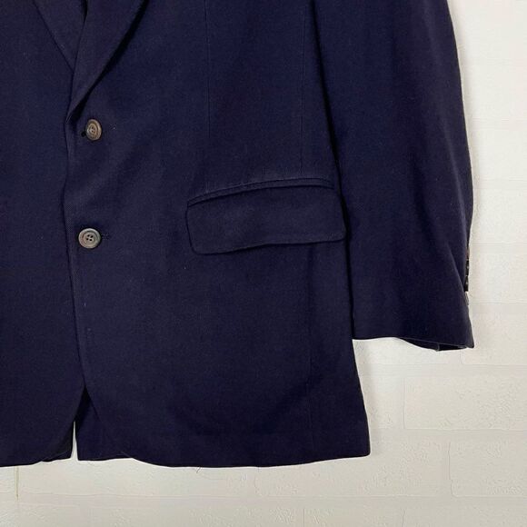 Bill Blass Mens 100% Cashmere Sports Jacket size 40-42R Navy Blue Blazer - Picture 10 of 15